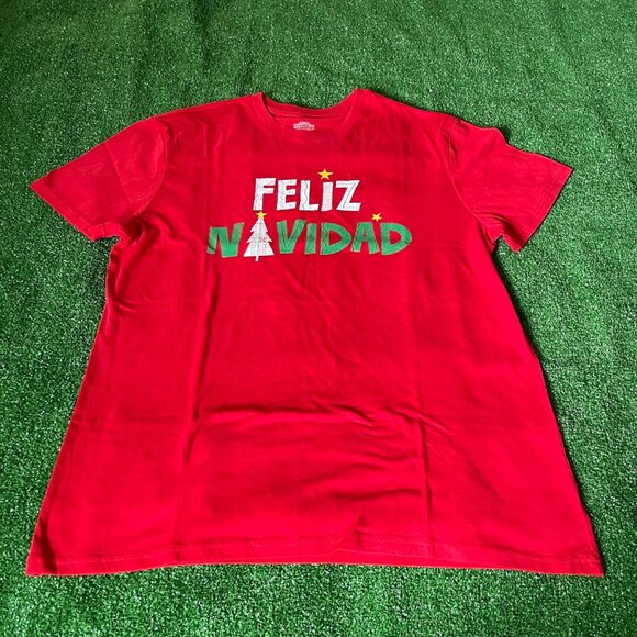 Wondershop Feliz Navidad Crew Neck Short Sleeve Loungewear Pajama Sleep Top L - Picture 1 of 13